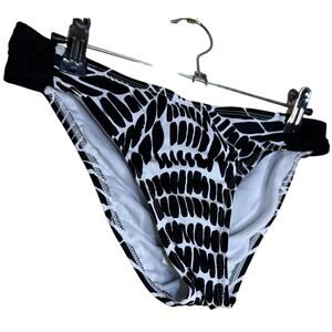 Bar III Kaleidoscope Bikini Swim Bottom Women Medium Black Swimwear Vacation